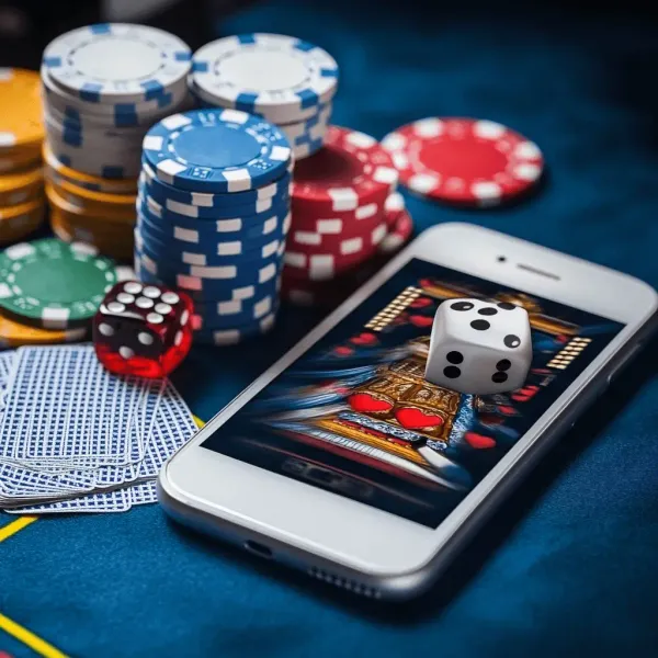 A man focused on his laptop with live stats in the background, highlighting the dedicated sports and gaming features of the TAKABET mobile app.